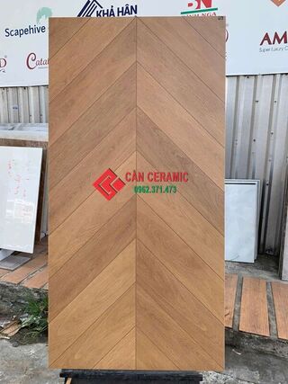 Gạch gỗ 60x120 xương cá màu nâu 03