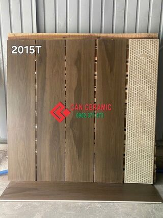 Gạch lát nền 20x100 vân gỗ màu nâu đậm 15T