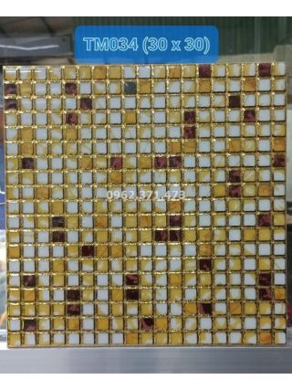 Nhũ vàng 30x30 mosaic trang trí TM034