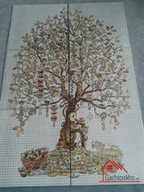 Gạch tranh phong thủy cây tài lộc