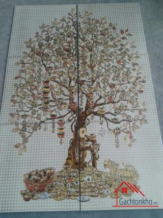 Gạch tranh phong thủy cây tài lộc