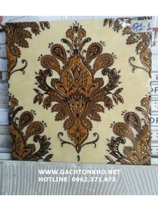 Gạch nhũ vàng bông hoa 30x30 ms59