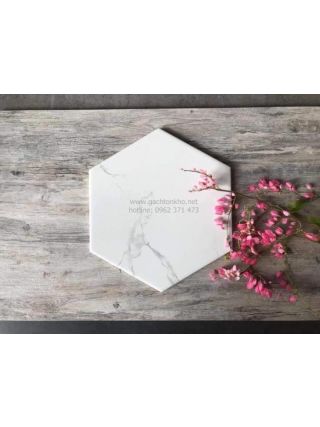 Gạch lục giác màu trắng vân khói trang trí