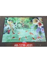 Gạch tranh trang trí 3d cá chép hóa rồng