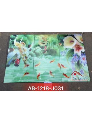 Gạch tranh trang trí 3d cá chép hóa rồng