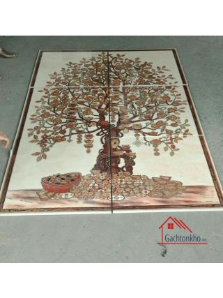 Gạch tranh ốp tường 5D cây phát tài