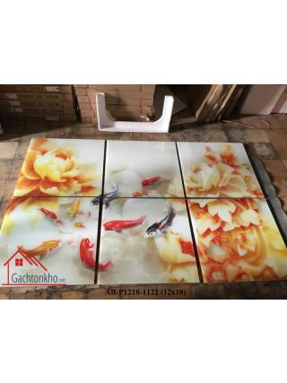 Gạch tranh 3d cá chép vàng - Gạch phong thủy