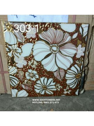 Gạch nhũ vàng trang trí bông hoa 3644-1