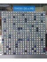 Gạch nhũ bạc sọc caro xanh 30x30 TM033