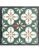 Gạch bông 40x40 hoạ tiết hoa văn xanh lá