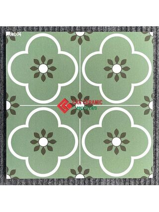 Gạch bông hoạ tiết bông mai xanh lá