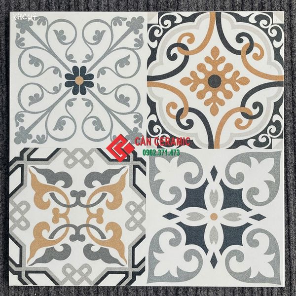 gạch 40x40 b&ocirc;ng hoạ tiết mix cổ điển