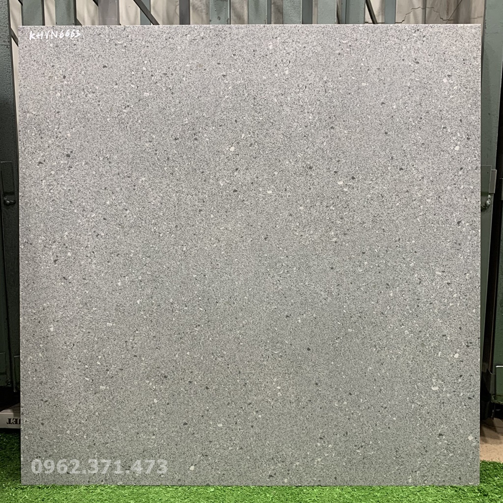 Gạch granite terrazo 60x60 xám đậm
